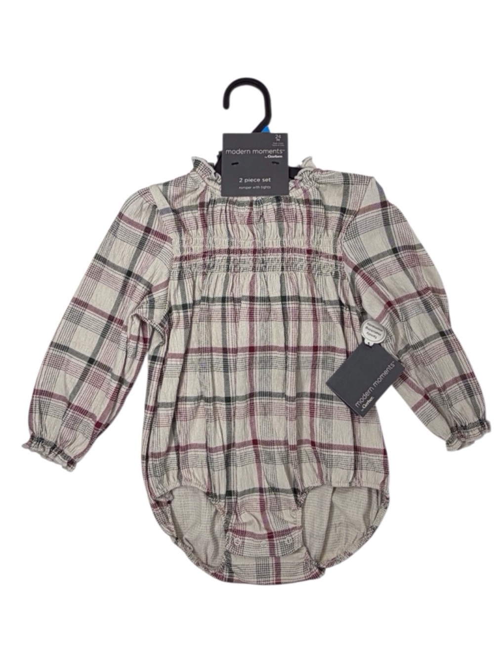 Modern Moments by Gerber baby girl bubble romper w/tights 2 piece set size 24mo